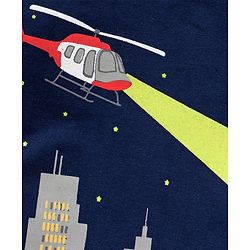 Babyhug Half Sleeves T-Shirt Building Print - Navy Blue