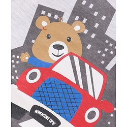 Babyhug Cotton Half Sleeves T-Shirt Bear Print - Melange