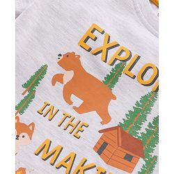 Babyhug Cotton Half Sleeves T-Shirt Multiprint - White