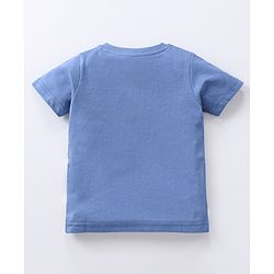 Babyhug Half Sleeves T-Shirt Racing Bear Print - Blue