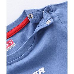 Babyhug Half Sleeves T-Shirt Racing Bear Print - Blue