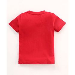 Babyhug Half Sleeves Cotton Jersey Knit Tee Bear Print- Red