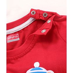 Babyhug Half Sleeves Cotton Jersey Knit Tee Bear Print- Red