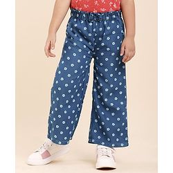 Babyhug Ankle Length Culottes Floral Print - Blue
