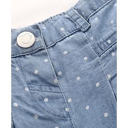 Babyhug Denim Full Length Jeans Polka Dot Print - Blue
