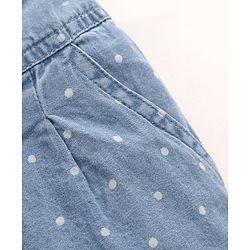Babyhug Denim Full Length Jeans Polka Dot Print - Blue