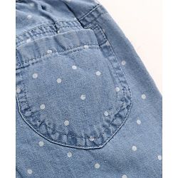 Babyhug Denim Full Length Jeans Polka Dot Print - Blue