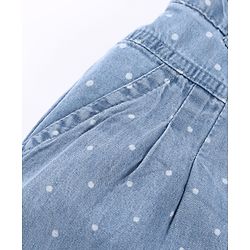 Babyhug Denim Full Length Jeans Polka Dot Print - Blue