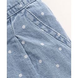 Babyhug Denim Full Length Jeans Polka Dot Print - Blue
