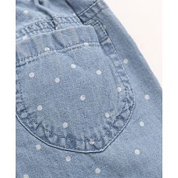 Babyhug Denim Full Length Jeans Polka Dot Print - Blue