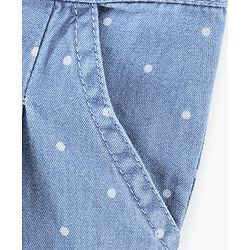 Babyhug Denim Full Length Jeans Polka Dot Print - Blue