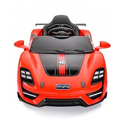 Babyhug Battery Operated Ride On Car with Music & Lights - Red| Forward & Reverse Drive| Wide Comfortable Seat| Rechargeable Battery| Remote Control| Pre-loaded Music with USB & AUX| Easy to Assemble| Wide Comfortable Seat| Easy to Operate