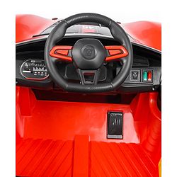 Babyhug Battery Operated Ride On Car with Music & Lights - Red| Forward & Reverse Drive| Wide Comfortable Seat| Rechargeable Battery| Remote Control| Pre-loaded Music with USB & AUX| Easy to Assemble| Wide Comfortable Seat| Easy to Operate