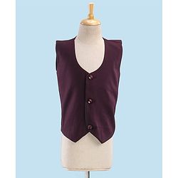 Babyhug Full Sleeves Solid Party Suit With Blazer- Maroon