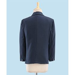 Babyhug Full Sleeves Party Suit With Blazer Solid- Teal Blue