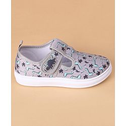 Cute Walk by Babyhug Casual Shoes with Velcro Closure Dino Print - Grey