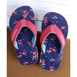 Cute Walk by Babyhug Flip Flops Floral Print - Blue