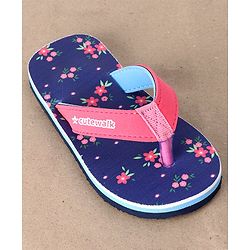 Cute Walk by Babyhug Flip Flops Floral Print - Blue