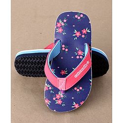 Cute Walk by Babyhug Flip Flops Floral Print - Blue