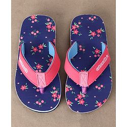 Cute Walk by Babyhug Flip Flops Floral Print - Blue