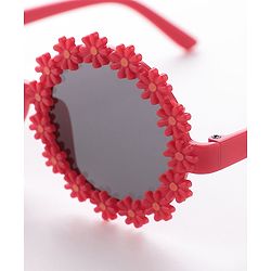 Babyhug Free Size Sunglasses with Floral Design -Red