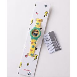 Babyhug Frog Printed Digital Watch -  Yellow
