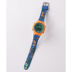 Babyhug Diano Saur Printed  Digital Watch - Blue & Yellow