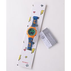 Babyhug Diano Saur Printed  Digital Watch - Blue & Yellow