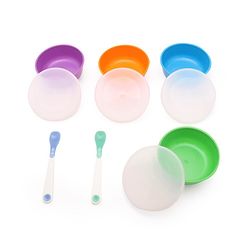 Babyhug Feeding Bowl With Lid & Spoon Pack of 4 - Multicolour