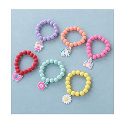 Babyhug Free Size Bracelets Floral Design Pack of 6- Multicolor