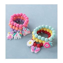 Babyhug Free Size Bracelets Floral Design Pack of 6- Multicolor