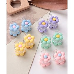 Babyhug Free Size Flower Shaped Clips Pack of 10 - Green & Blue