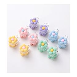 Babyhug Free Size Flower Shaped Clips Pack of 10 - Green & Blue