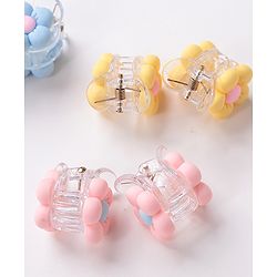 Babyhug Free Size Flower Shaped Clips Pack of 10 - Green & Blue