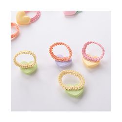 Babyhug Rubber Bands & Scrunchies Sets Pack of 10 - Orange & Yellow