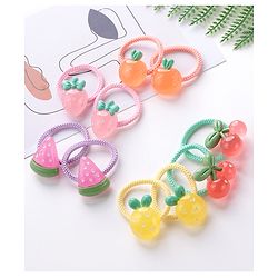 Babyhug Rubber Bands & Scrunchies Sets Pack of 10 - Green & Yellow