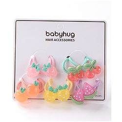 Babyhug Rubber Bands & Scrunchies Sets Pack of 10 - Green & Yellow