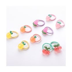 Babyhug Rubber Bands & Scrunchies Sets Pack of 10 - Green & Yellow