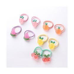 Babyhug Rubber Bands & Scrunchies Sets Pack of 10 - Green & Yellow