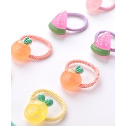 Babyhug Rubber Bands & Scrunchies Sets Pack of 10 - Green & Yellow