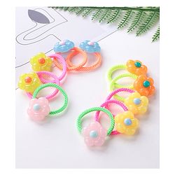 Babyhug Rubber Bands & Scrunchies Sets Pack of 10 - Pink & Orange