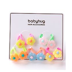 Babyhug Rubber Bands & Scrunchies Sets Pack of 10 - Pink & Orange