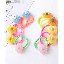 Babyhug Rubber Bands & Scrunchies Sets Pack of 10 - Pink & Orange