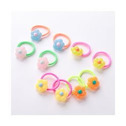 Babyhug Rubber Bands & Scrunchies Sets Pack of 10 - Pink & Orange