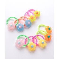 Babyhug Rubber Bands & Scrunchies Sets Pack of 10 - Pink & Orange