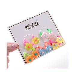 Babyhug Rubber Bands & Scrunchies Sets Pack of 10 - Pink & Orange