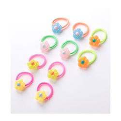Babyhug Rubber Bands & Scrunchies Sets Pack of 10 - Pink & Orange