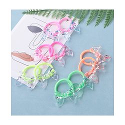 Babyhug Rubber Bands & Scrunchies Sets Pack of 10 - Pink & Green