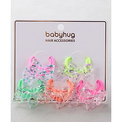 Babyhug Rubber Bands & Scrunchies Sets Pack of 10 - Pink & Green
