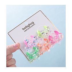 Babyhug Rubber Bands & Scrunchies Sets Pack of 10 - Pink & Green